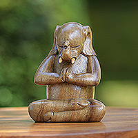 Wood sculpture Sitting Ganesha Indonesia