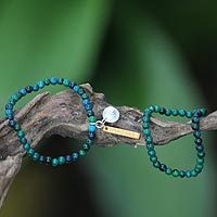 Chrysocolla stretch bracelets,