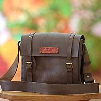 Men s leather messenger bag The Road to Success Indonesia