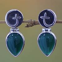 Agate dangle earrings,
