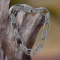 Sterling silver link bracelet,