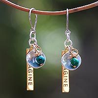 Chrysocolla dangle earrings,