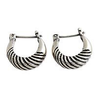 Sterling silver hoop earrings,