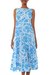 Cotton batik dress, 'Bali Blue' - Hand Crafted Balinese Batik Cotton Summer Dress (image 2a) thumbail