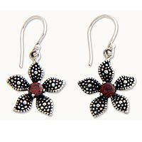 Garnet flower earrings,