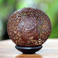 Coconut shell sculpture Eclipse Ogre Indonesia