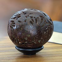 Coconut shell sculpture Frog Fortunes Indonesia