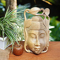 Wood mask, 'Balinese Buddha' - Indonesian Buddhism Wood Mask