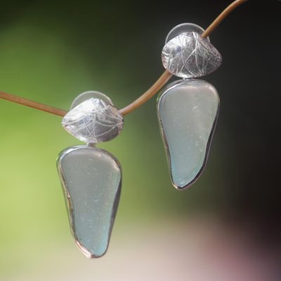 Sterling silver dangle earrings, Sea Gift