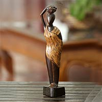 Wood sculpture, 'Firewood' - Fair Trade Cultural Wood Sculpture