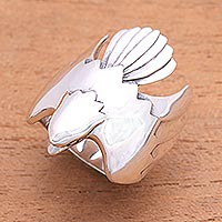Featured review for Mens sterling silver ring, Eagle Power