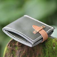 Men s leather wallet Java Green Indonesia