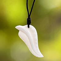 Bone pendant necklace,