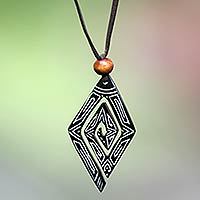 Bone pendant necklace,