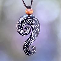 Bone pendant necklace,