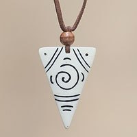 Bone pendant necklace,