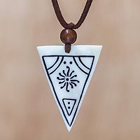 Bone pendant necklace,