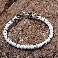 Leather braided bracelet,