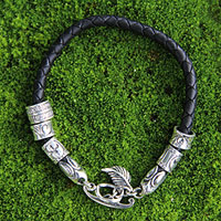 Sterling silver braided bracelet, 'Open Tribal Scroll' - Sterling silver braided bracelet
