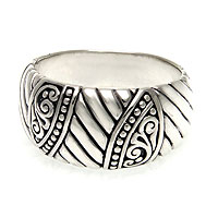 Men's sterling silver ring, 'Famous Warrior' - Men's Unique Sterling Silver Band Ring