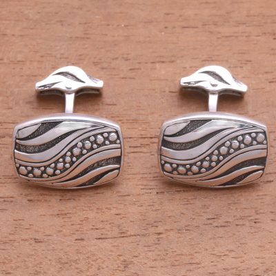 Sterling silver cufflinks, Flames of Wisdom