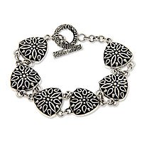 Sterling silver link bracelet,