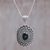 Onyx pendant necklace, 'Black Java Sun' - Onyx pendant necklace thumbail