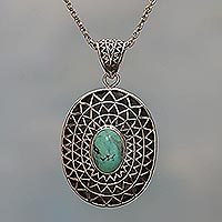 Sterling silver pendant necklace,