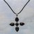 Onyx cross necklace, 'Constant Faith' - Onyx cross necklace thumbail