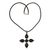 Onyx cross necklace, 'Constant Faith' - Onyx cross necklace (image 2c) thumbail