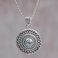 Blue topaz pendant necklace,