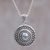 Blue topaz pendant necklace, 'Javanese Sunbeams' - Circular Blue Topaz Pendant Necklace Crafted in Bali thumbail