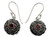 Garnet earrings, 'January Carnation' - Sterling Silver and Garnet Dangle Earrings (image 2a) thumbail