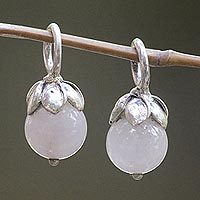 Rose quartz earring charms,