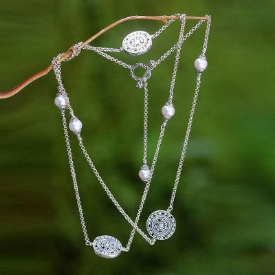 Cultured pearl long necklace, Borobudur Legacy