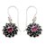 Ruby earrings, 'July Water Lily' - Sterling Silver and Ruby Dangle Earrings (image 2a) thumbail