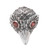 Men's garnet ring, 'Wise Owl' - Men's Sterling Silver and Garnet Ring (image 2a) thumbail