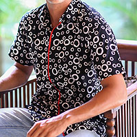 Men s cotton shirt Sea Foam Shadow Indonesia