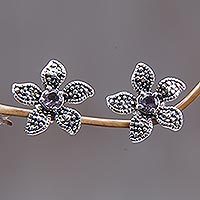 Amethyst flower earrings,