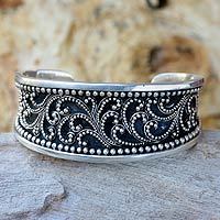 Sterling silver cuff bracelet,
