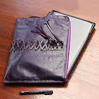Leather laptop case Cyber Purple Indonesia
