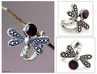 Garnet cocktail ring