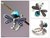 Sterling silver cocktail ring, 'Creature of Change' - Reconstituted Turquoise and Silver Dragonfly Ring thumbail