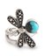 Sterling silver cocktail ring, 'Creature of Change' - Reconstituted Turquoise and Silver Dragonfly Ring (image 2a) thumbail