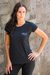 Cotton t-shirt, 'Mission Novica in Black' - Cotton Logo Tee Shirt thumbail