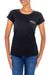Cotton t-shirt, 'Mission Novica in Black' - Cotton Logo Tee Shirt (image 2a) thumbail