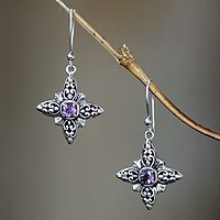 Amethyst dangle earrings,