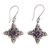 Amethyst dangle earrings, 'Celuk Star' - Sterling Silver and Amethyst Dangle Earrings (image 2a) thumbail