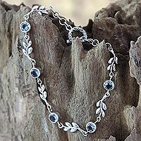 Blue topaz link bracelet,