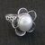 Cultured pearl cocktail ring, 'White Jasmine' - Unique Floral Silver and Pearl Cocktail Ring thumbail